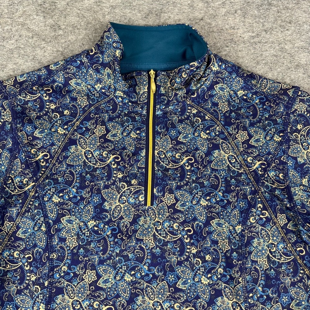 Dover Saddlery 1/4 Zip Shirt Paisley Print Polyester Stretch Womens XS - Picture 3 of 10